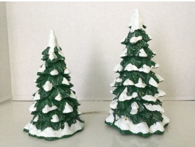 Lighted Snow Capped Trees (Set of 2)