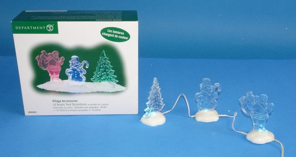 Lit Acrylic Yard Decorations (Set of 3)