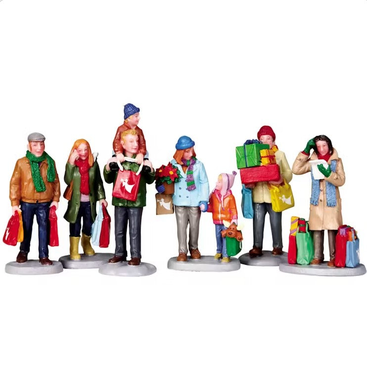 Holiday Shoppers, Set Of 6