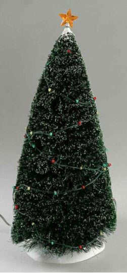 Village Twinkling Lit Town Tree