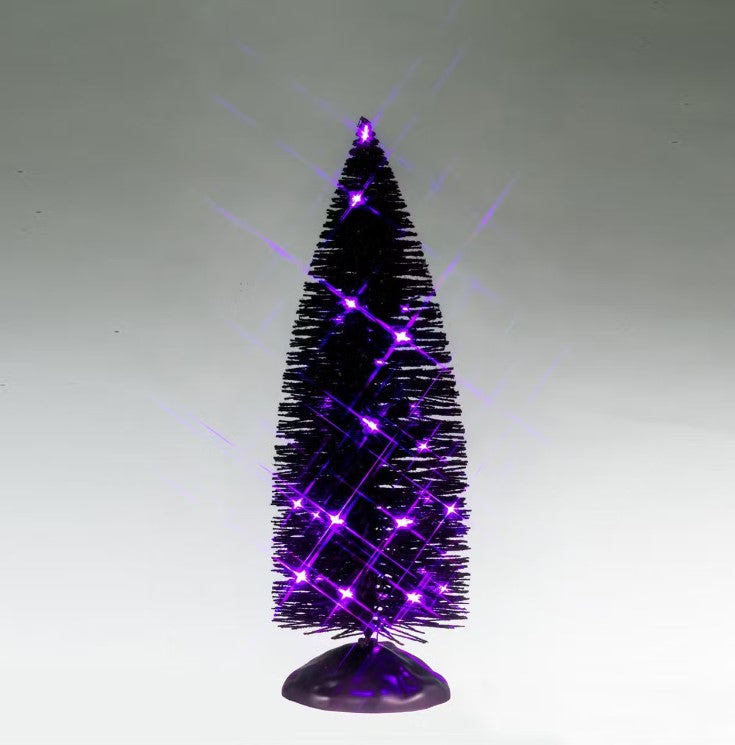 Black Bristle Tree With Purple Lights