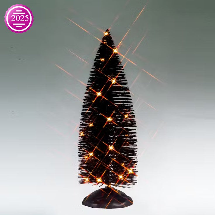 Black Bristle Tree With Orange Lights