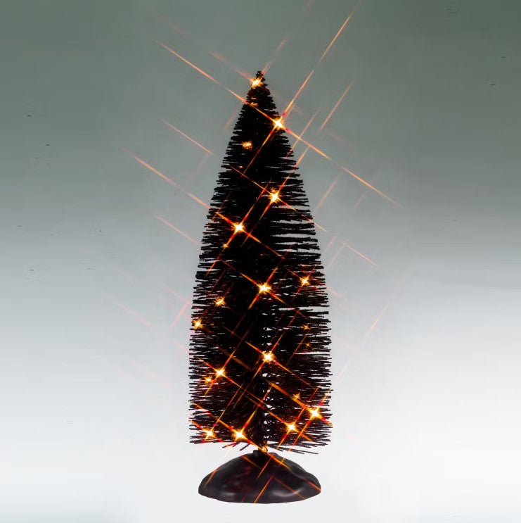 Black Bristle Tree With Orange Lights