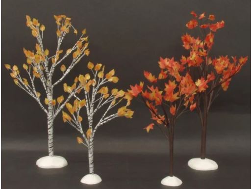 Village Autumn Maple/Birch Trees (Set of 4)