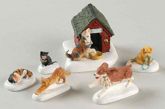 Village Cats & Dogs (Set of 6)