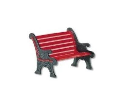 Red Wrought Iron Park Bench