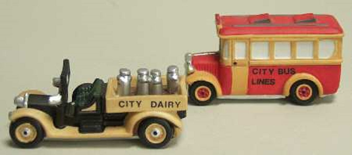 City Bus & Milk Truck (Set of 2)