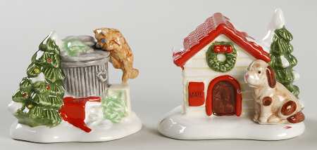 Doghouse/Cat In Garbage Can (Set of 2)