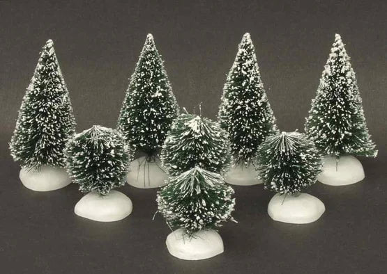 Village Frosted Topiary (Set of 8, Assorted Small)